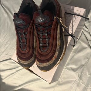 Nike Men's Red and Brown Sneakers